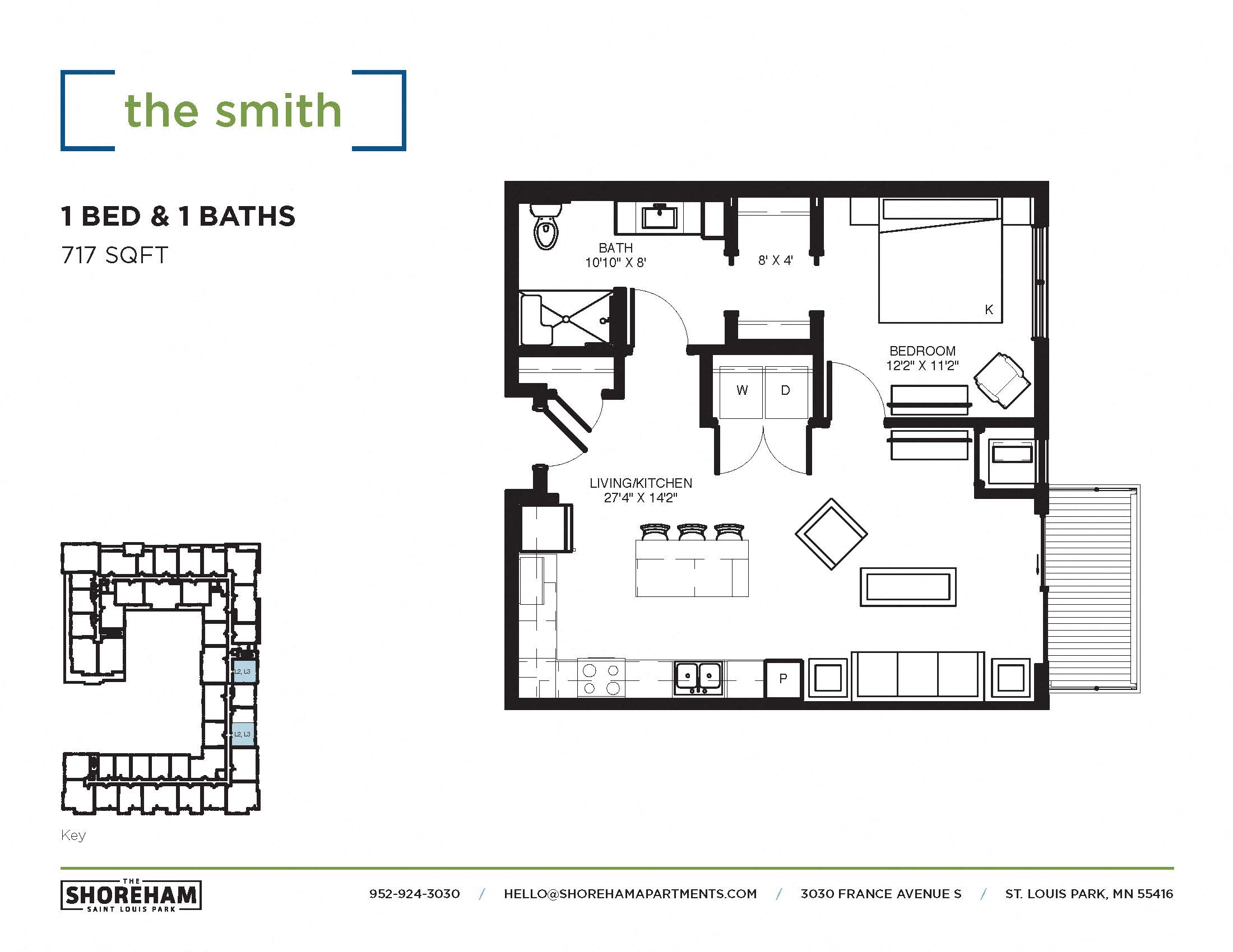 The Smith (HC) Floor plan at The Shoreham, St. Louis Park, Minnesota